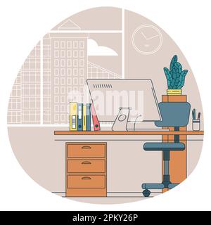 Moderner Büroarbeitsplatz. Stock Vektor