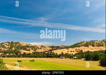 Schönes Ackerland in Glide, Oregon, in Glide, Oregon, USA Stockfoto