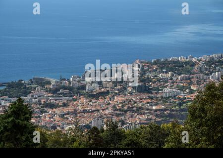 Blick über Funchal von Monte Stockfoto