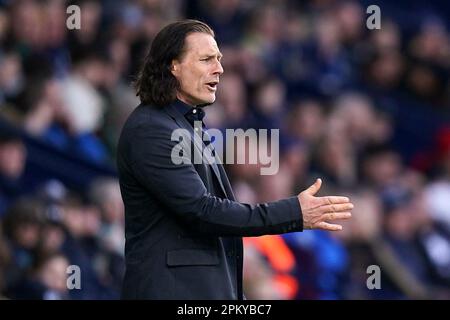 Queens Park Rangers Manager Gareth Ainsworth während des Sky Bet Championship Spiels in den Hawthorns, West Bromwich. Foto: Montag, 10. April 2023. Stockfoto