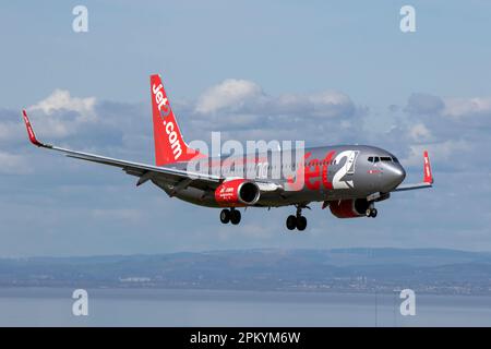 G-JZBK Boeing 737-8mg Jet2 Flughafen Bristol EGGD 07/4/2023 Stockfoto