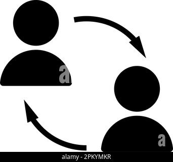 Symbol für „direkt an Kunden“ oder „Business-to-Business“. Abbildung eines flachen Vektors Stock Vektor