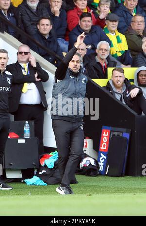 Norwich, Großbritannien. 10. April 2023. Norwich City Manager David Wagner beim Sky Bet Championship-Spiel zwischen Norwich City und Rotherham United in der Carrow Road am 10. 2023. April in Norwich, England. (Foto: Mick Kearns/phcimages.com) Kredit: PHC Images/Alamy Live News Stockfoto