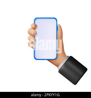 3D Smartphone mit leerem Bildschirm Stock Vektor