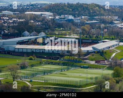 Long Range Vale Park Port Vale FC Luftbilddrohne Stockfoto