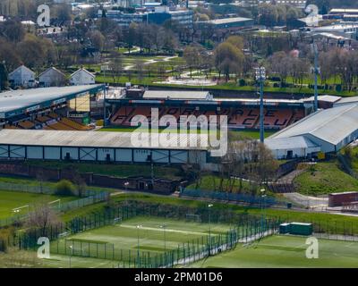 Long Range Vale Park Port Vale FC Luftbilddrohne Stockfoto