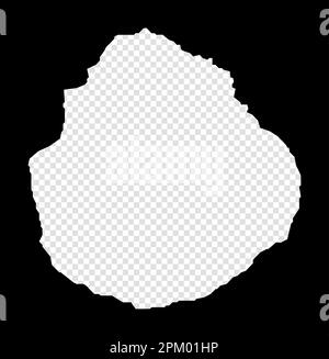 Schablonenkarte von Marie-Galante. Einfache und minimal transparente Karte von Marie-Galante. Schwarzes Rechteck mit Schnittform der Insel. Stock Vektor