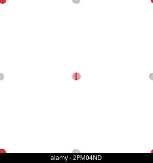 Süßes Punktmuster. Der Begleiter des Marinemusters ist der Punkt rot und grau. Nahtloses Punktmuster auf Stoff für Postkartenpakete mit Babykleidung Stockfoto