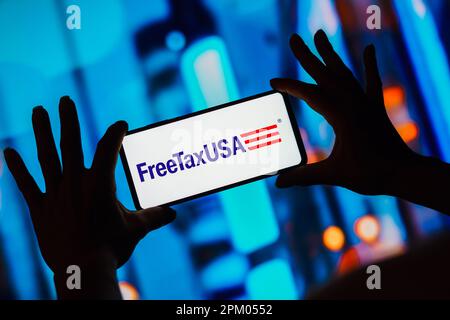 Brasilien. 10. April 2023. In dieser Abbildung wird das FreeTax USA-Logo auf einem Smartphone-Bildschirm angezeigt. Kredit: SOPA Images Limited/Alamy Live News Stockfoto