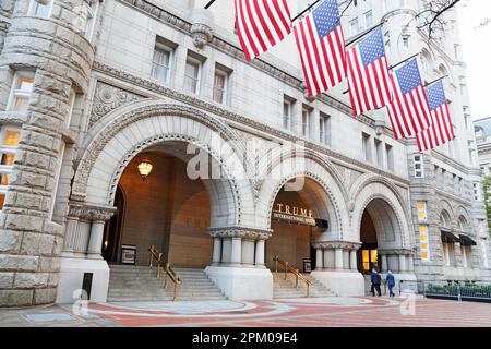 Trump International Hotel in Washington DC. Ehemaliges altes Postbürogebäude. Jetzt im Hilton Waldorf Astoria. Stockfoto