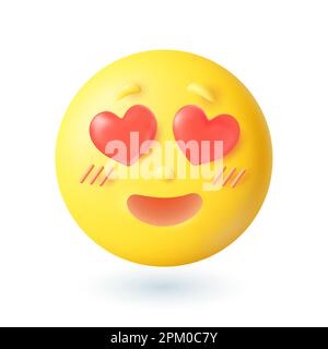 3D Cartoon-Style-Liebessymbol auf weißem Hintergrund Stock Vektor