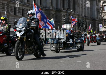 London, Großbritannien. 07. April 2023. Rolling Thunder UK organisierte eine Achterbahnfahrt für HM Queen Elizabeth II © Waldemar Sikora Stockfoto