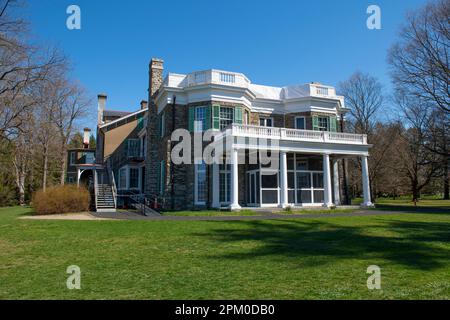 USA New York NY Hyde Park FDR Springwood Estate Äußere National Historic Site Franklin Delano Roosevelt Haus und Grabstätte Stockfoto