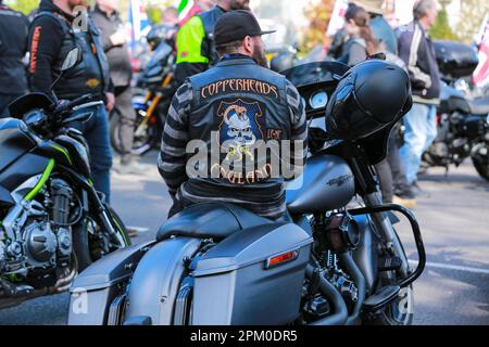 London, Großbritannien. 07. April 2023. Rolling Thunder UK organisierte eine Achterbahnfahrt für HM Queen Elizabeth II © Waldemar Sikora Stockfoto