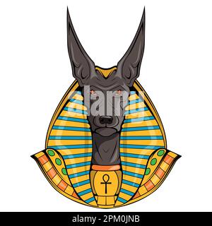 Anubis. Vektordarstellung eines Schakals. Der alte ägyptische Todesgott. Ägyptische Mythologie Stock Vektor