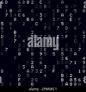 Digitale Abdeckung. Weißer, dünn besiedelter hexadezimaler Hintergrund. Kleines nahtloses Muster. Künstlerische Vektorillustration. Stock Vektor