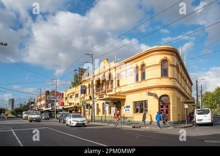 Historisches Village Belle Hotel an der Barkly Street in St Kilda, Melbourne, Australien Stockfoto