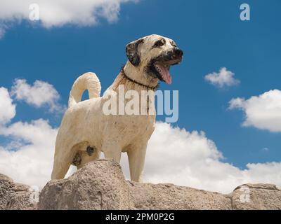 Kangal, Sivas, Türkei - 17. Juni 2021. Sivas Ilinin sembolü Kangal Hundestatue im Bezirk Kangal Stockfoto