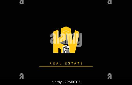 Immobilienbriefe Initialen Monogramm Logo KV , VK Stock Vektor