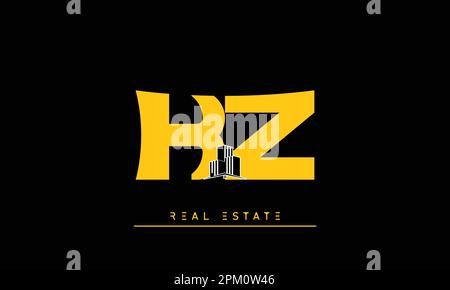 Immobilienbriefe Initialen Monogramm Logo KZ , ZK Stock Vektor
