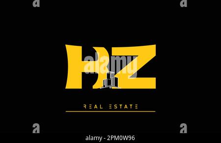 Immobilienbriefe Initialen Monogramm Logo KZ , ZK Stock Vektor