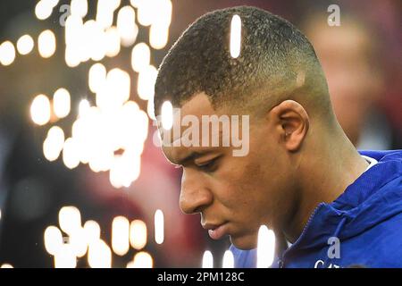 Schön, Frankreich. 08. April 2023. Kylian MBAPPE von PSG während des Fußballspiels der französischen Meisterschaft Ligue 1 zwischen OGC Nizza und Paris Saint-Germain am 8. April 2023 an der Allianz Riviera in Nizza, Frankreich - Photo Matthieu Mirville/DPPI Credit: DPPI Media/Alamy Live News Stockfoto