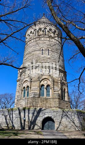 Ermordung des 20. Präsidenten der Vereinigten Staaten, James A. Garfield Memorial Monument auf dem Lake View Cemetery in Cleveland, Ohio Stockfoto