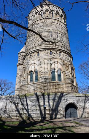 Ermordung des 20. Präsidenten der Vereinigten Staaten, James A. Garfield Memorial Monument auf dem Lake View Cemetery in Cleveland, Ohio Stockfoto