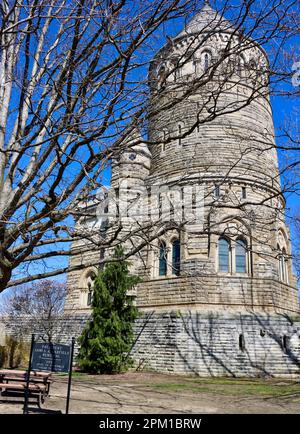 Ermordung des 20. Präsidenten der Vereinigten Staaten, James A. Garfield Memorial Monument auf dem Lake View Cemetery in Cleveland, Ohio Stockfoto