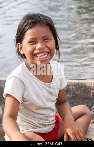 Gesichter Perus: Ribernos vom Amazonas Stockfoto