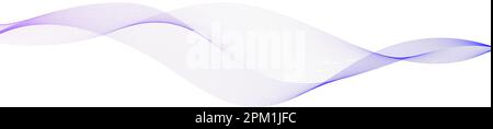 Hintergrund der fließenden Wellenlinien. Abstrakte Vorlage für glatte, gekrümmte Streifen. Blau-violette Flüssigkeitsform. Horizontales Konstruktionselement. Vektor Stock Vektor