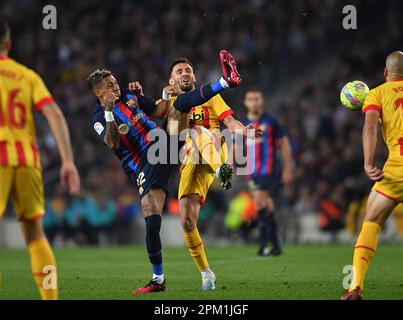 Barcelona, Esp. 10. April 2023. FC BARCELONA gegen DEN FC GIRONA 10. April 2023 während des Spiels zwischen FC Barcelona und FC Girona entsprechend dem achtundzwanzigsten Tag von La Liga Santander im Spotify Camp Nou in Barcelona, Spanien. Kredit: Rosdemora/Alamy Live News Stockfoto