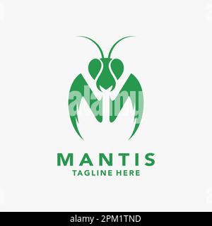 Mantis-Insekten-Logo Stock Vektor