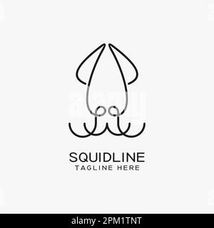Squid Line Logo-Design Stock Vektor
