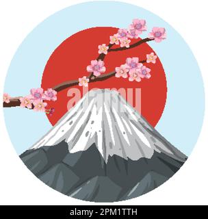 Fujisan Symbol der Japan Vector Graphic Illustration Stock Vektor