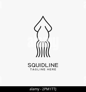 Squid Line Logo-Design Stock Vektor