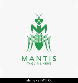 Mantis-Insekten-Logo Stock Vektor