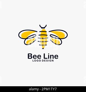 Design mit Bienenkunst und Logo Stock Vektor