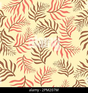 Böhmischer Aufdruck, Zweige mit Laubmuster Stock Vektor