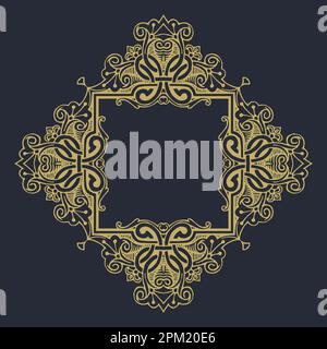 Goldener Rahmen auf schwarzem Hintergrund Stock Vektor