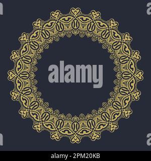 Goldener Rahmen mit einem Rand des Mandalas Stock Vektor
