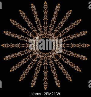 Ein goldenes Sonnenmandala Stock Vektor