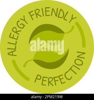 Allergikerfreundliche Perfektion, Umweltzeichen oder Emblem Stock Vektor