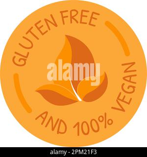 Vegane und glutenfreie Zutaten, Produktetikett Stock Vektor