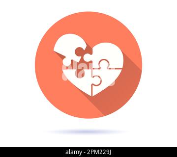 Wohltätigkeitssymbol. Einfache Illustration mit langem Schatten für Grafik- und Webdesign. Stock Vektor