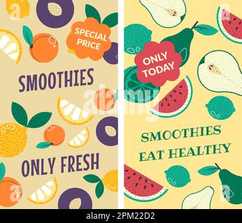 Nur frische Smoothies, Spezialrezept nur heute Stock Vektor
