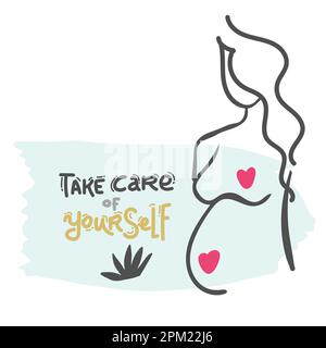 Lineares Symbol für die Schwangerschaftspflege. Pränatale Periode. Mutterschaft, Elternschaft. Baby wird erwartet. Medizinischen Verfahren. Dünne Linie. Kontursymbol. Vektor Stock Vektor