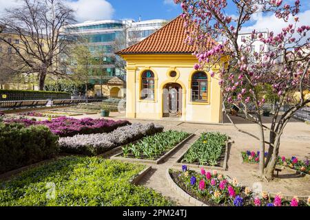 kostel Panny Marie Snezne, Frantiskanska zahrada, Nove Mesto, Praha, Ceska Republika / Franziskanergarten, Neustadt, Prag, Tschechische Republik Stockfoto