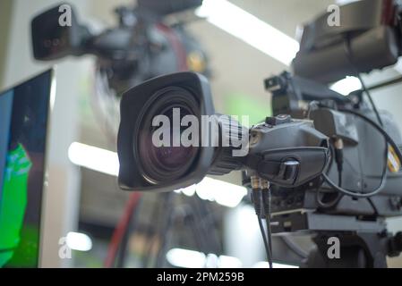 Vorbereitung für Aufnahmen von einem Konzert im Fernsehen Stockfoto