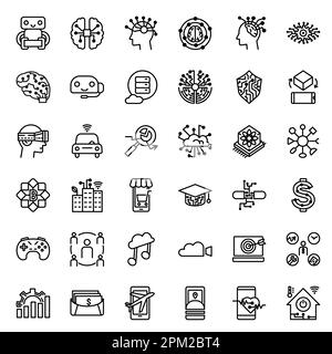 Innovative künstliche Intelligenz und Technologie-Ikone in Linienform, entwickelt, um die neuesten Fortschritte in KI und Technologie, Vektor i, zu repräsentieren Stock Vektor